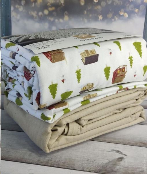 Постільна білизна Cotton Collection Будиночки та Ялини полуторні 124476 фото