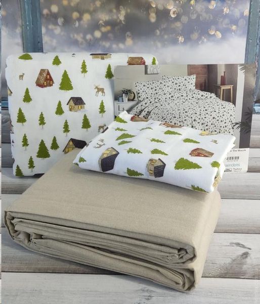 Постільна білизна Cotton Collection Будиночки та Ялини полуторні 124476 фото