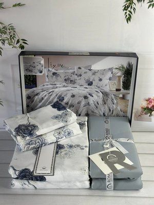 Постільна білизна сатин Romeo Home Lixne євро 209526 фото