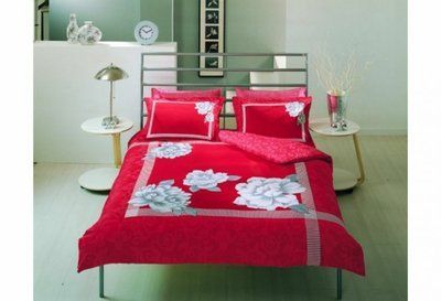 Постельное белье TAC Dalia red евро 2522 фото