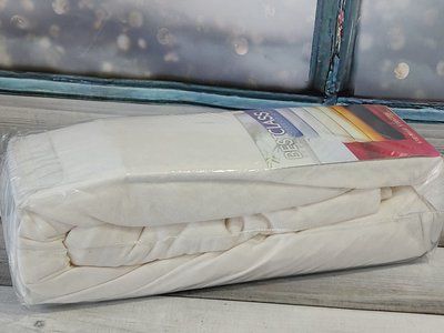 Простирадло трикотажне Bestclass Home 180&times;200+25 см на гумці з наволочками, молочне 167879 фото