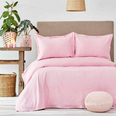 Покрывало с наволочками Karaca Home Palvi pembe розовый 230x240 см 95502 фото