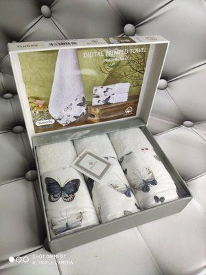 Набір махрових рушників Belizza Butterfly з 3-х штук 30x50 см 118920 фото