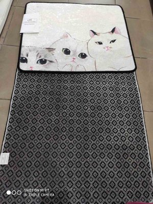 Набір килимків для ванної кімнати Chilai Home Кішки (60x100 см + 50x60 см) 92990 фото