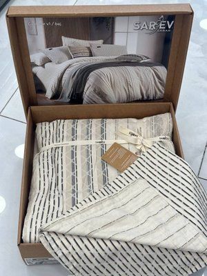 Постільна білизна варена бавовна Sarev Mood Comfort Calamor V1 Bej євро 212875 фото
