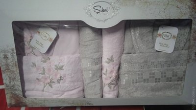 Семейный набор из полотенец и халатов Sikel модель 3 из 6-ти предметов 125108 фото
