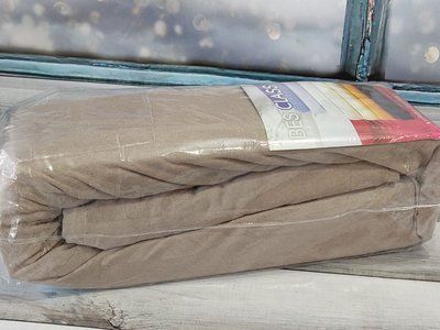 Простирадло трикотажне Bestclass Home 180&times;200+25 см на гумці з наволочками, бежева 167880 фото