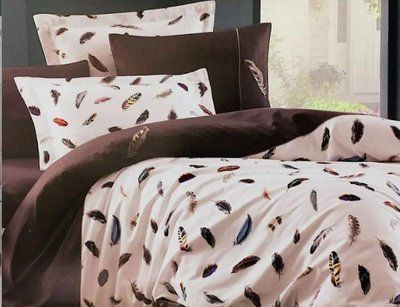 Постільна білизна Maison D'or Plum Volante Brown євро 419564 фото