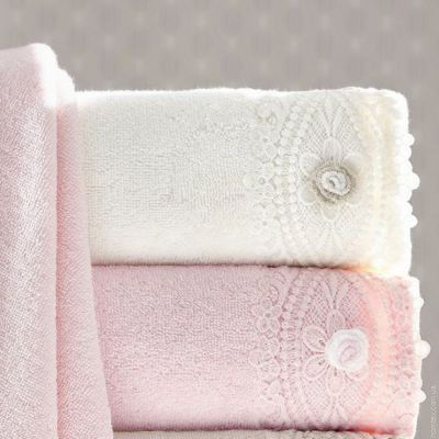 Набор махровых полотенец с вышивкой и 3D аппликацией Pupilla из 6 шт. 70х140 см., Daisy 77674 фото