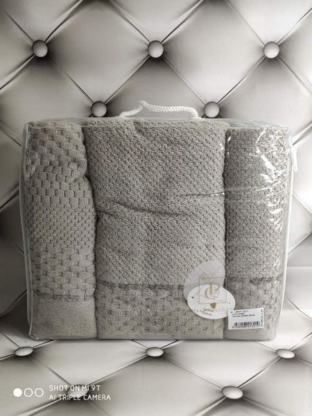 Набор махровых полотенец Pupilla из 3-х штук (40x60 см + 50x90 см + 70x140 см), модель 4 118612 фото