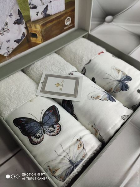Набір махрових рушників Belizza Butterfly з 3-х штук 30x50 см 118920 фото